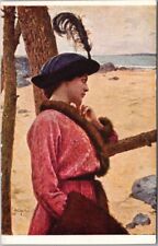 1910s Artist-Signed A. CHANTRON Pretty Lady Postcard 