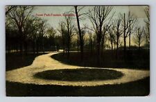 Evansville IN-Indiana, Sunset Park Fountain, Antique, Vintage Souvenir Postcard picture