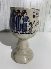 Vintage Lauren Stoneware Goblet With Ancient Egyptian Domestic Scenes Japan picture