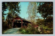 Fort Wayne Indiana, WELLS COUNTY TYPICAL COVERED BRIDGE Vintage Postcard picture