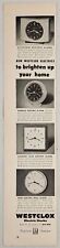 1955 Print Ad Westclox Electric Alarm & Wall Clocks GT General Time Corporation picture