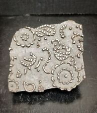 Antique Hand Carved Floral & Paisley Wooden Block Print For Fabric / Wallpaper picture