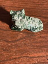 stone tiger art green white vintage sold as is picture
