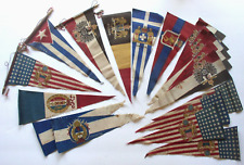 GROUP OF ANTIQUE CIGAR/TOBACCO FELT PENNANT FLAGS, VARIOUS COUNTRIES picture
