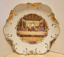 Vintage The Last Supper W/Gold Trim Decorative Wall Hanging Plate 8