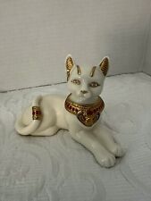 Retired Vintage Lenox EGYPTIAN CAT Ivory Porcelain Goddess Figurine 1999 picture