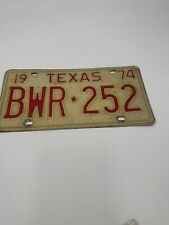 Vintage 1974 Texas License Plate BMR252 Two Available picture