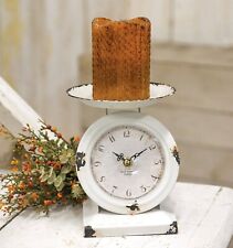 Farmhouse small Scale Clock in distressed white metal picture