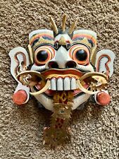 Indonesia Balinese Barong Wooden Mask, Long Tongue Hand Carved. Great Condition picture