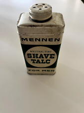 Vintage Original Mennen Neutral Tint Shave Talc For Men Tin 4.5in Full 4 oz. picture