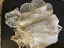Lot of 30 Vintage Hand Crocheted Doilies / White and Beige Small / Med 1.5 lbs. picture