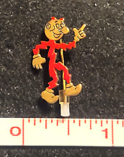 1 inch Vintage Reddy Kilowatt Lapel Stick Pin Gold Tone Red Enamel MR Tie Tack picture