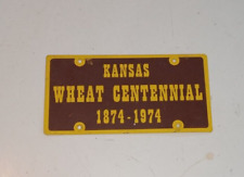 ANTIQUE OLD VINTAGE KANSAS LICENSE PLATE BOOSTER WHEAT CENTENNIAL 1874 - 1974 picture