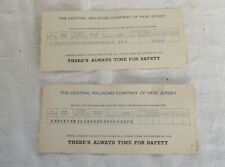 2 Central Railroad Company of NJ paystubs from April of 1962 CNJ Jersey Central picture