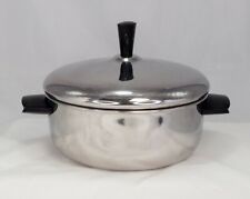 Vintage Unbranded 2 Handle Metal Pan with Lid-Hold 6 cups picture