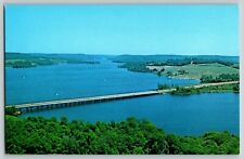 VTG Aerial View of Lake Arthur Moraine State Park Pennsylvania Chrome Postcard picture