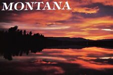 Vintage Postcard, MONTANA, MT, Spectacular Summer Sunset Over Lake & Mountains picture