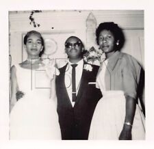 Old Photo Snapshot African American Bride Groom Wedding Vintage Portrait 7A2 picture