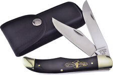 German Bull Pocket Knife Hunter Black Buffalo Horn Folding Stainless Blade 069BH picture