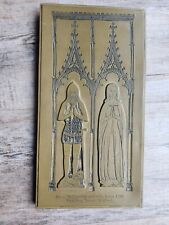 Sir Dallingridge And Wife, Circa 1380 Brass Plaque Vintage Great Condition picture