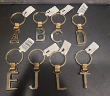 Capital Letter Keychain Gold Tone - Letters A B C D E J L T picture