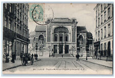 Lille Nord France Postcard Municipal Theater Main Facade E.C. 1905 Antique picture