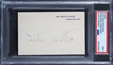 Calvin Coolidge Authentic Signed 2.75x4.25 White House Card Auto NM 7 PSA Slab picture