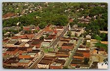Main Street~Aerial Newton North Carolina~Court House Square~1964 Postcard picture