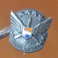 Vintage United Airlines Service Award Pin Wings w Propeller Mini Lapel Pin picture