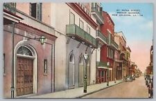 New Orleans Louisiana~St Peter Street~French Quarters~Linen Vintage Postcard picture