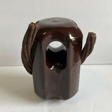 Vintage Brown Ceramic Electric Pole Insulator PP 504 picture