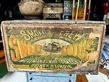 Rare Antique wellman and dwire Sweet lotus wood tobacco crate General Store picture