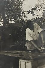 c1912 Backyard Beer  Bar, Antique Real Photo Postcard RPPC picture