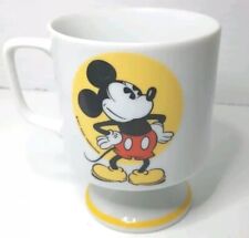1970 Vintage Walt Disney Productions Mickey Mouse Footed Pedestal Coffee Mug Cup picture