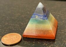 New 7 Chakra Pyramid Multicolor Agate Stone  Worry Love Energy Healing picture