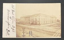 UNITED STATES POST OFFICE BUILDING WASHINGTON D.C. - 1860s ORIGINAL CDV PHOTO picture