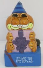 Vintage Garfield Enesco Party It's Not the Having It's the Getting Gift Figure. picture