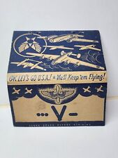 Vintage 40s WWII OK LETS GO USA WE'LL KEEP 'EM FLYING Matchbook Cover Air Force picture