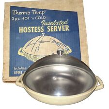 Vintage Thermo Temp Raffiaware Covered Hostess Serving Bowl With Aluminum Liner picture
