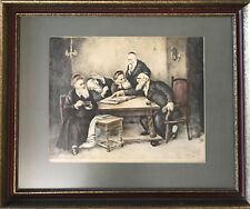 Bernard Trebacz Argument of the Scholars Etching Hand Signed & Framed picture