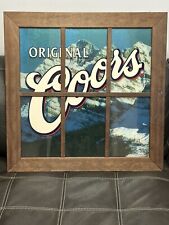 Original Coors Beer Hanging Sign Mountains Bar Pub Vintage Man Cave 27”x27” picture