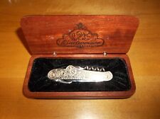 Budweiser 125th Anniversary Pocket Knife Bar Tool In Wood Presentation Box picture