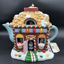 MR CHRISTMAS Holiday Tea Time 1998 Vintage Gingerbread House Teapot Animated picture
