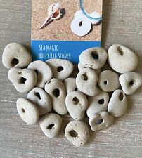 20 Natural Hag Stone Bulk Lot 1-1.25 in. Holed Raw Witch Wiccan Holey rocks, B1 picture