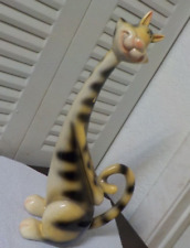 VINTAGE WHIMSICAL Resin  Figurine LONG NECKED TOYGER CAT - XCE # 6928 picture