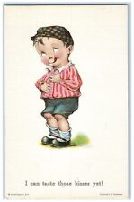 c1910's Little Boy I Can Taste Those Kisses Yet Twelvetrees Antique Postcard picture