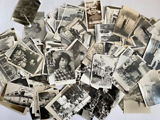 VINTAGE B&W PHOTOS LOT of 100 Random PHOTOS FAMILY KIDS MEN WOMEN Vintage Photo picture