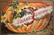 Div Back Ca 12’ BIZARRE THANKSGIVING PC HUMAN & TURKEY FACES MORPHED ON PUMPKIN picture