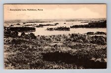Nobleboro ME-Maine, Aerial Damariscotta Lake, Antique, Vintage c1942 Postcard picture