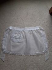 Vintage White Sheer Half Apron w/Pocket with Bells picture